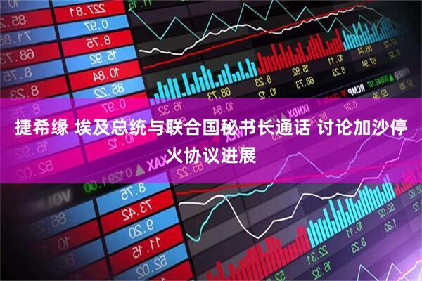 捷希缘 埃及总统与联合国秘书长通话 讨论加沙停火协议进展