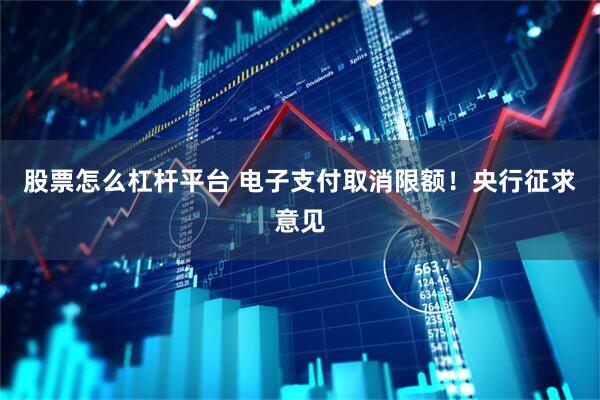 股票怎么杠杆平台 电子支付取消限额！央行征求意见